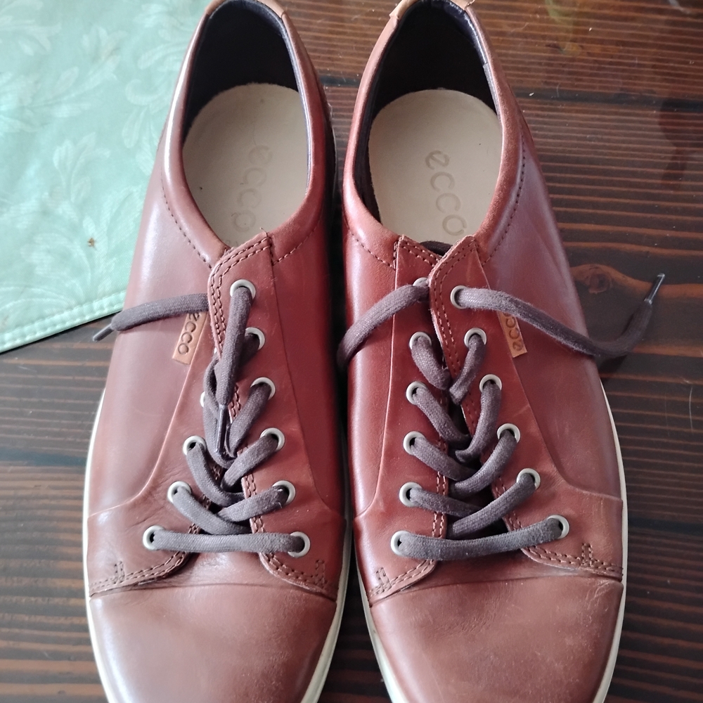 ECCO Men's Chestnut Leather Shoes
